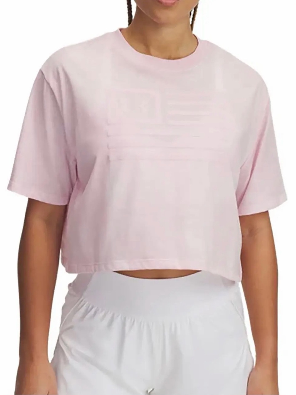 Under Armour Freedom Cropped Pink Tie Dye Short Sleeve T-Shirt
